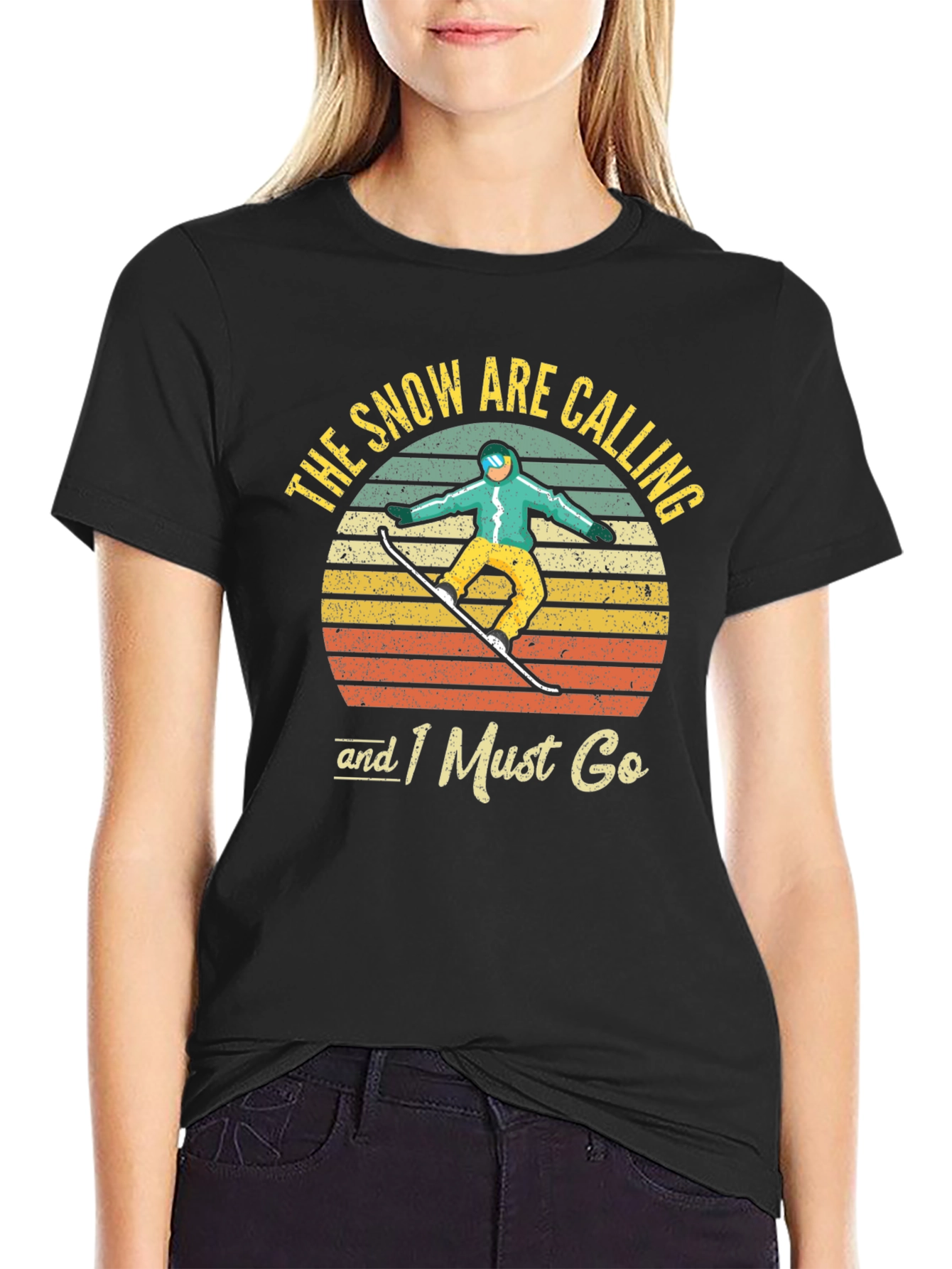 Snowboarder Retro Graphic T-Shirt